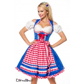 Unterbrustdirndl mit Karoschürze